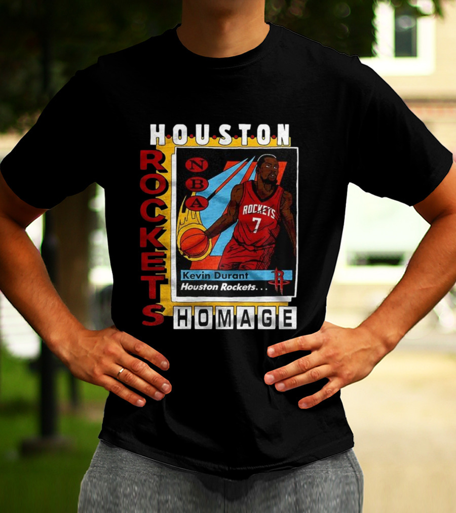 Kevin Durant Houston Rockets NBA Homage Trading Card T-Shirt