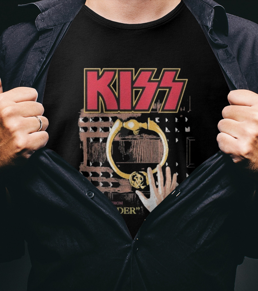Kiss Music From The Elder Door Knocker Hand Iconic Rock Album Cover T-Shirt