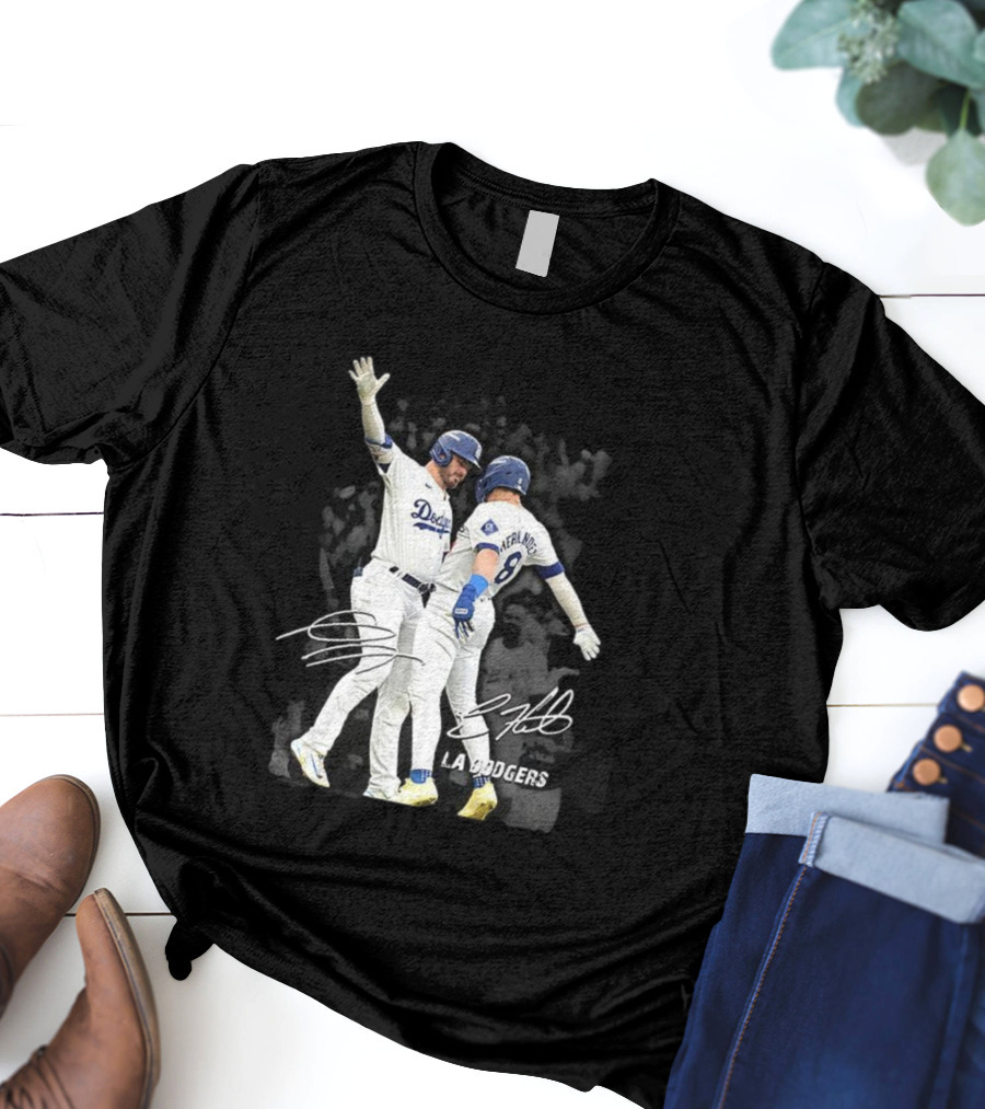 Kiké Hernandez Gavin Lux LA Dodgers Signature Celebration T-Shirt