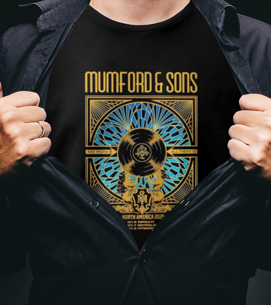 Mumford & Sons 2025 North America Tour Chicago New York San Francisco Denver Dates T-Shirt