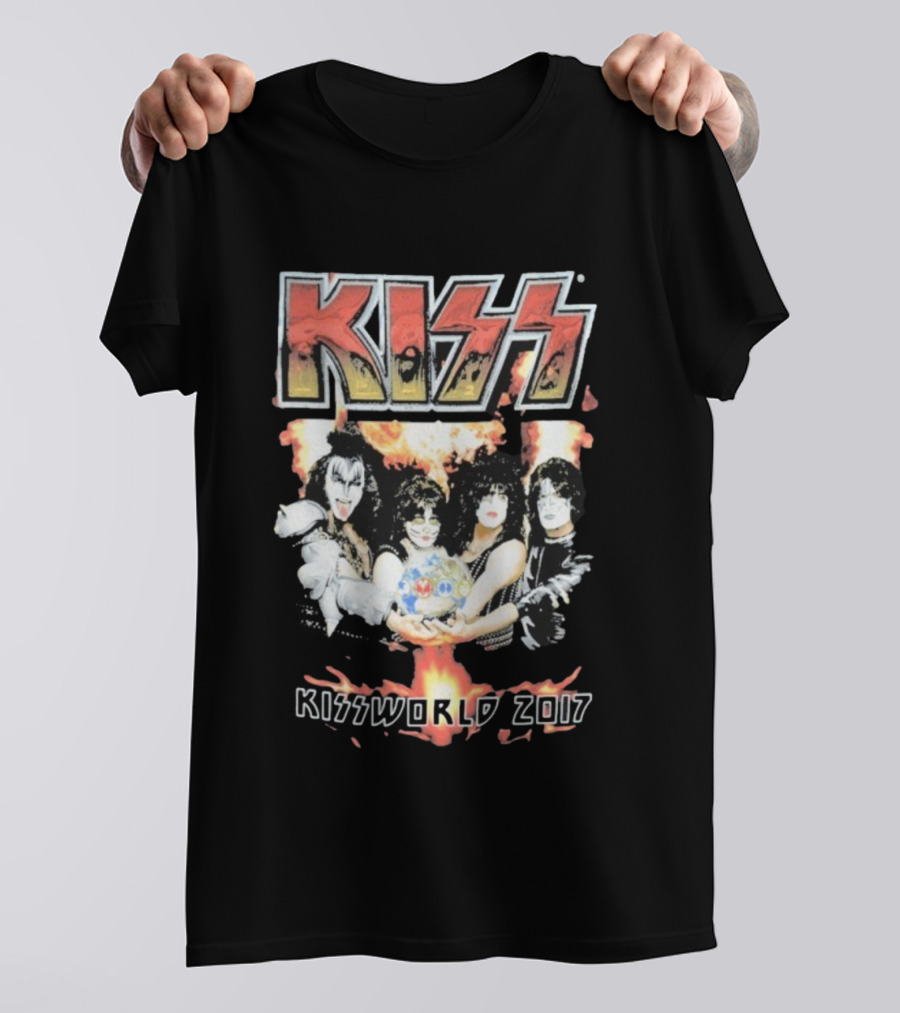 KISS Band Kissworld 2017 Tour Artwork T-Shirt