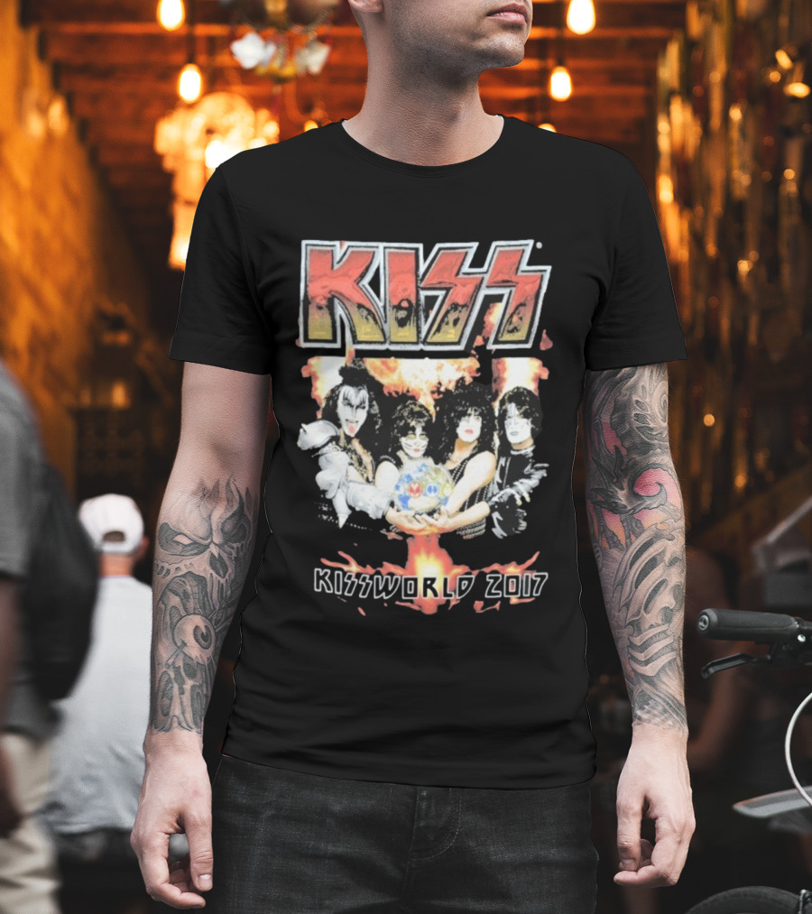 KISS Band Kissworld 2017 Tour Artwork T-Shirt