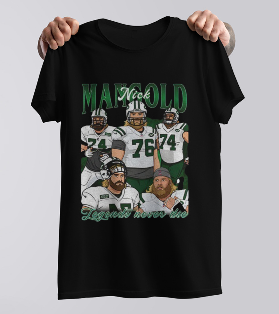 Nick Mangold New York Jets Legends Never Die 1984 2025 NFL Football T-Shirt