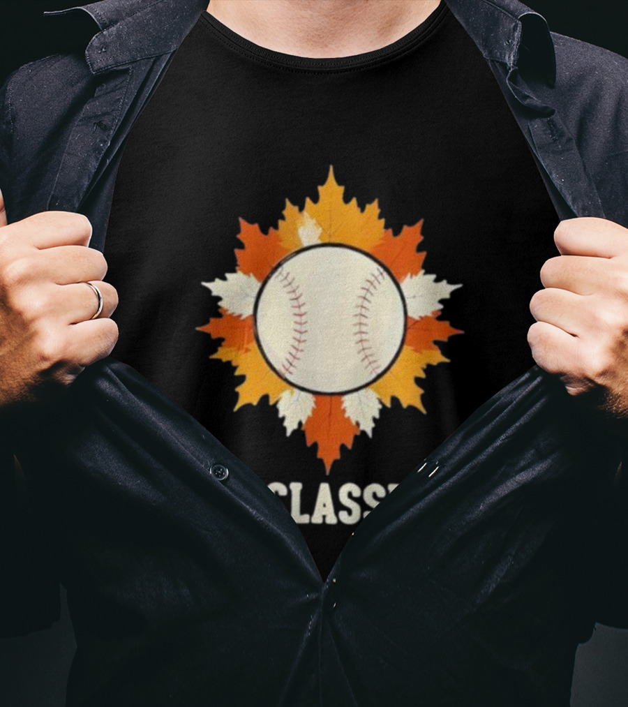 Fall Classic '25 Autumn Baseball Leaf Spirit T-Shirt