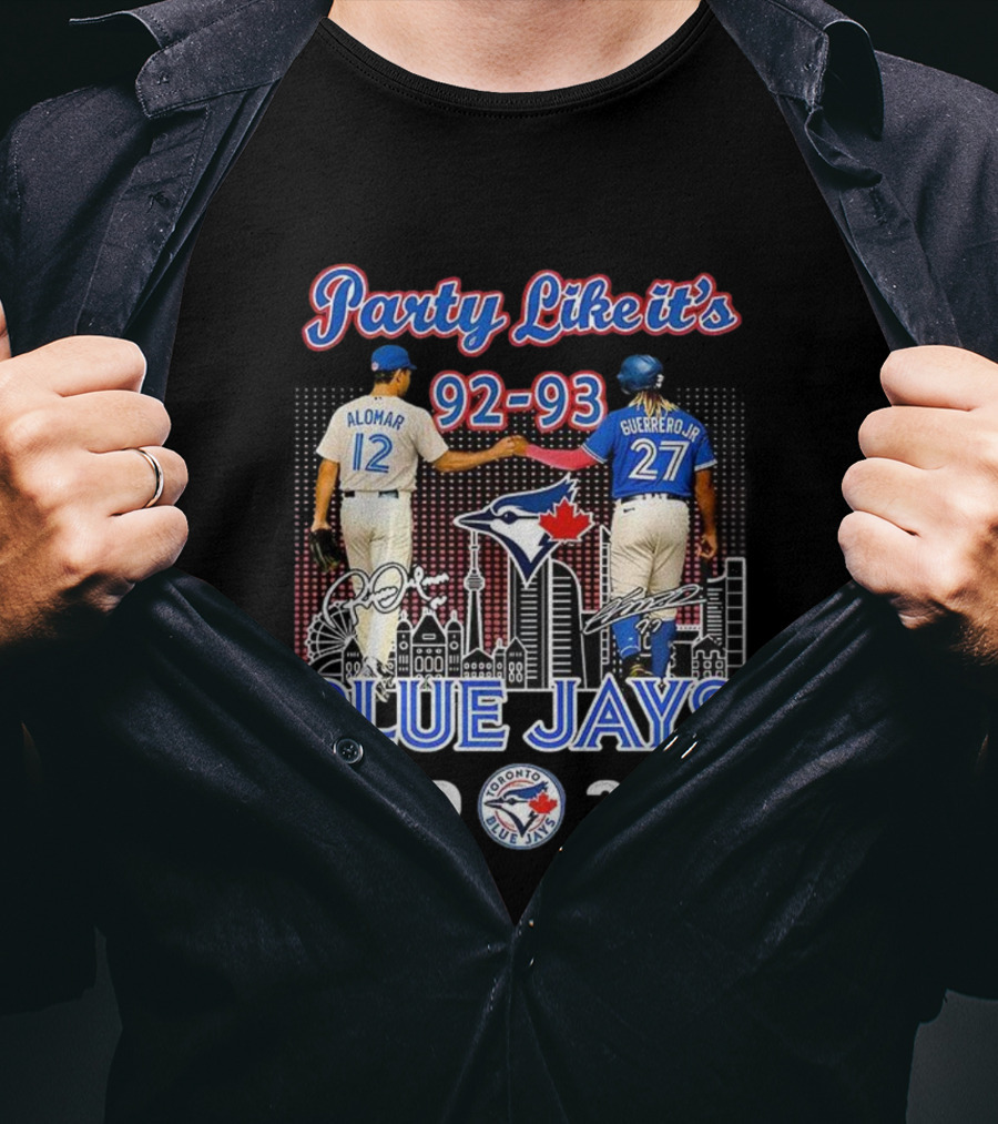 Party Like It’s 92-93 Alomar Guerrero Jr Blue Jays Toronto MLB 2025 T-Shirt
