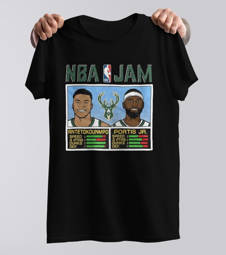 NBA Jam Antetokounmpo Portis Jr Milwaukee Bucks Classic Video Game T-Shirt