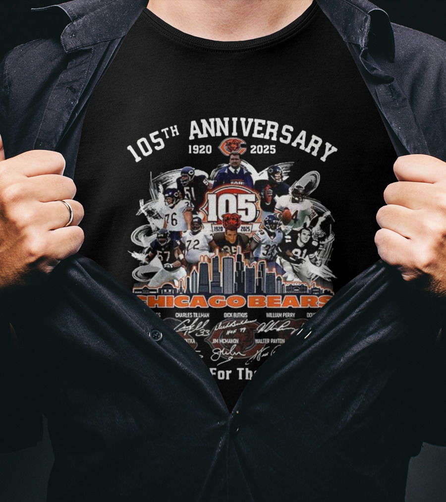 Chicago Bears 105th Anniversary 1920-2025 Thank You For The Memories T-Shirt