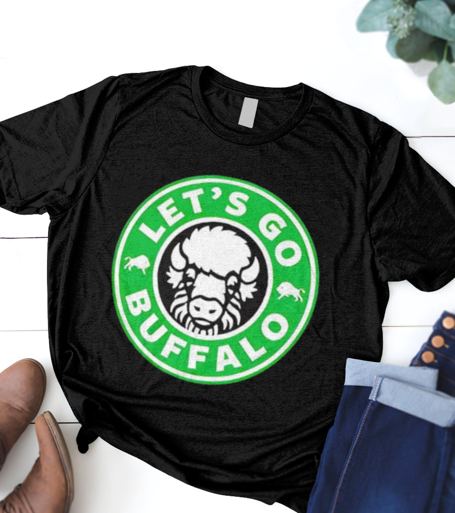 Let's Go Buffalo Green Circle Bison Badge T-Shirt