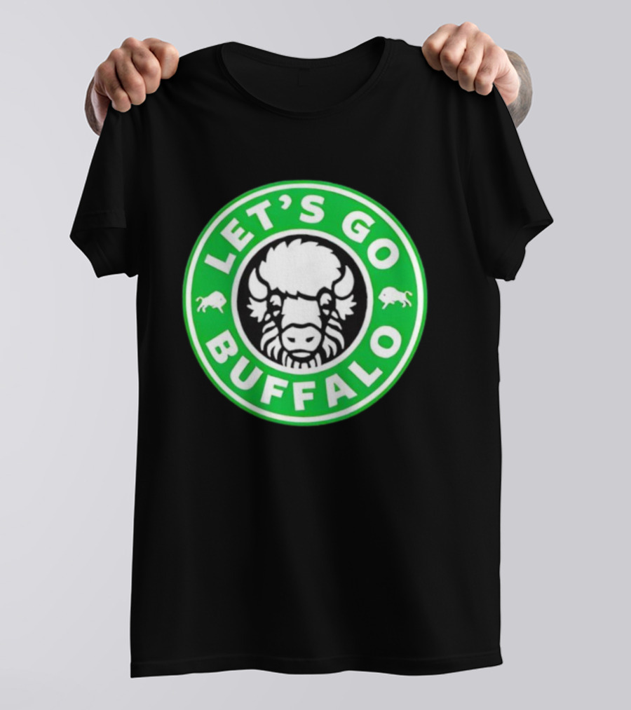 Let's Go Buffalo Green Circle Bison Badge T-Shirt