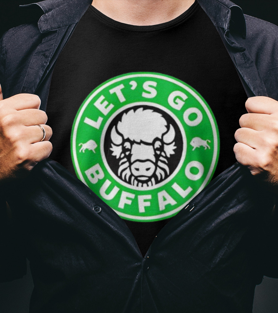 Let's Go Buffalo Green Circle Bison Badge T-Shirt