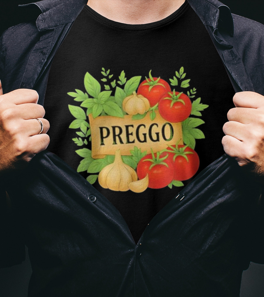 Prego Sauce Inspired Preggo Cute Pregnancy Announcement Costume T-Shirt