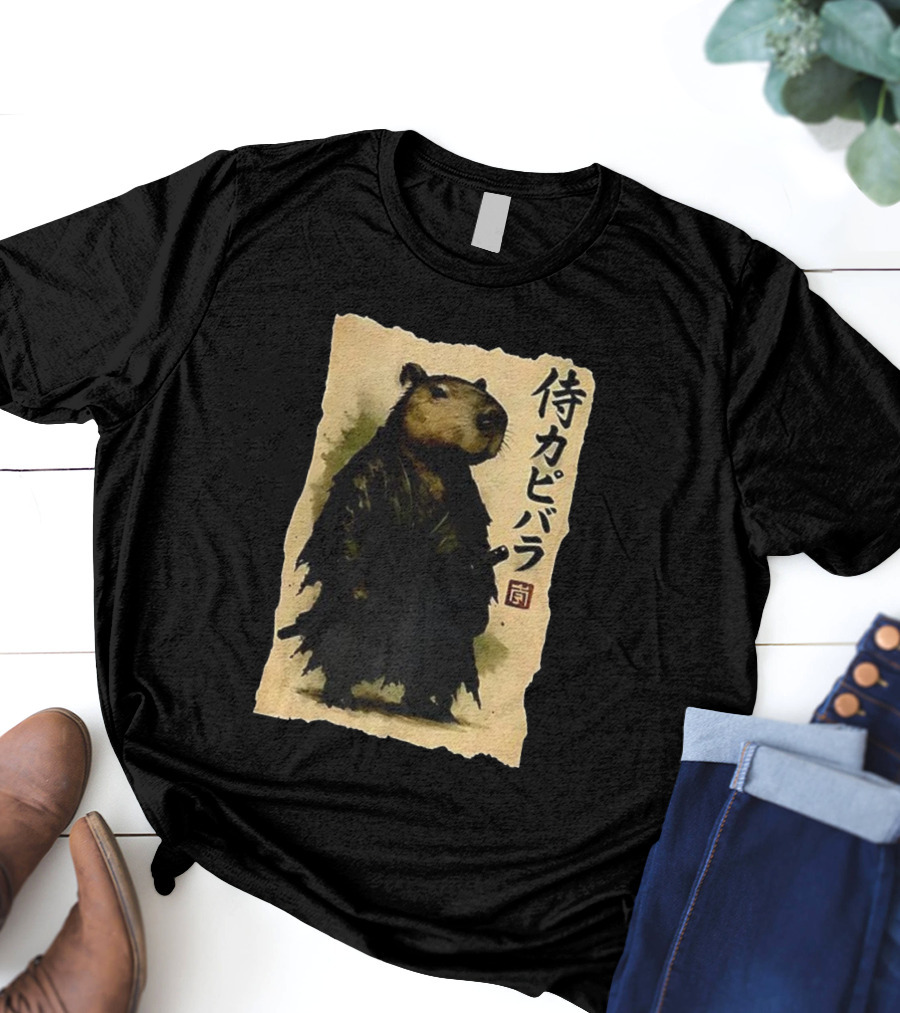 Capybara Samurai 侍カピバラ Japanese Theme T-Shirt