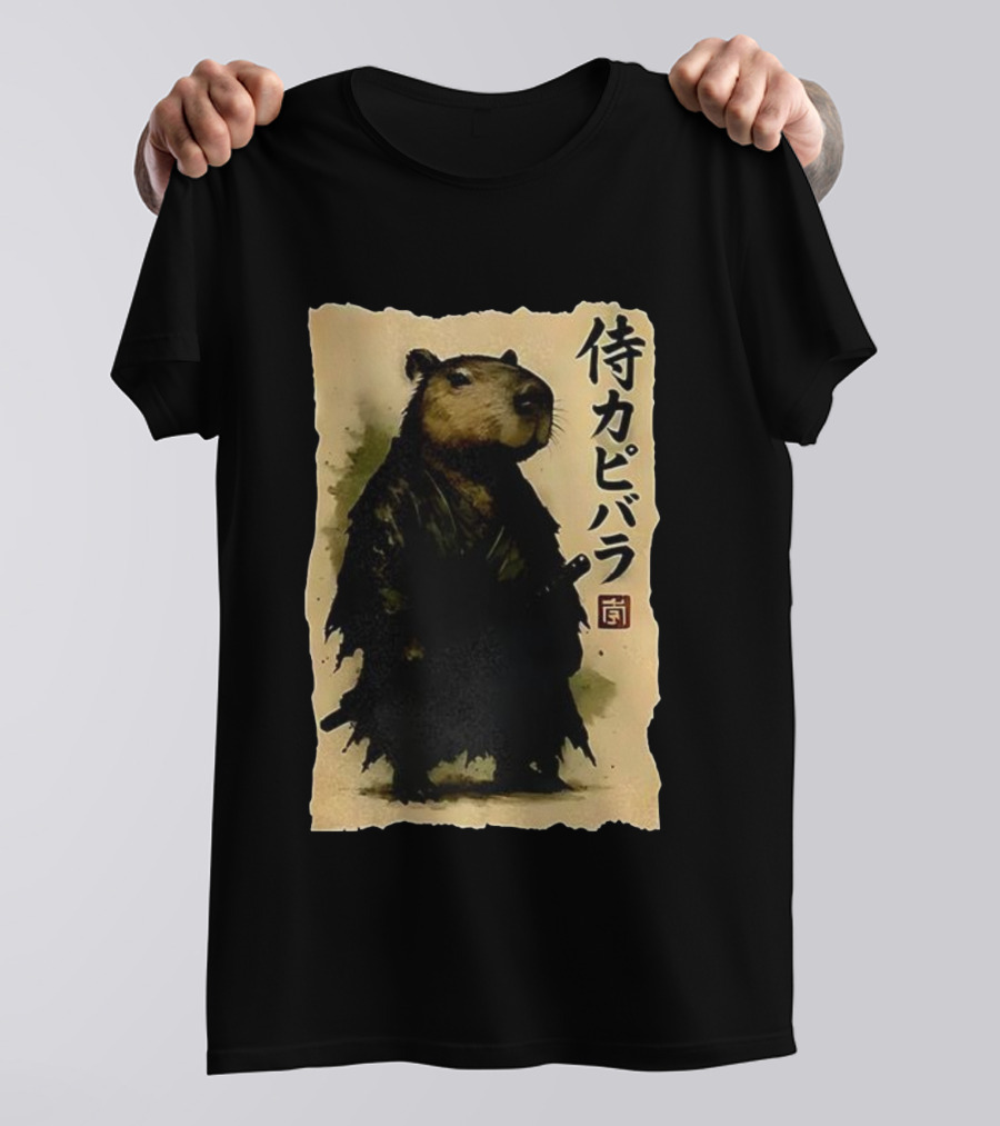 Capybara Samurai 侍カピバラ Japanese Theme T-Shirt