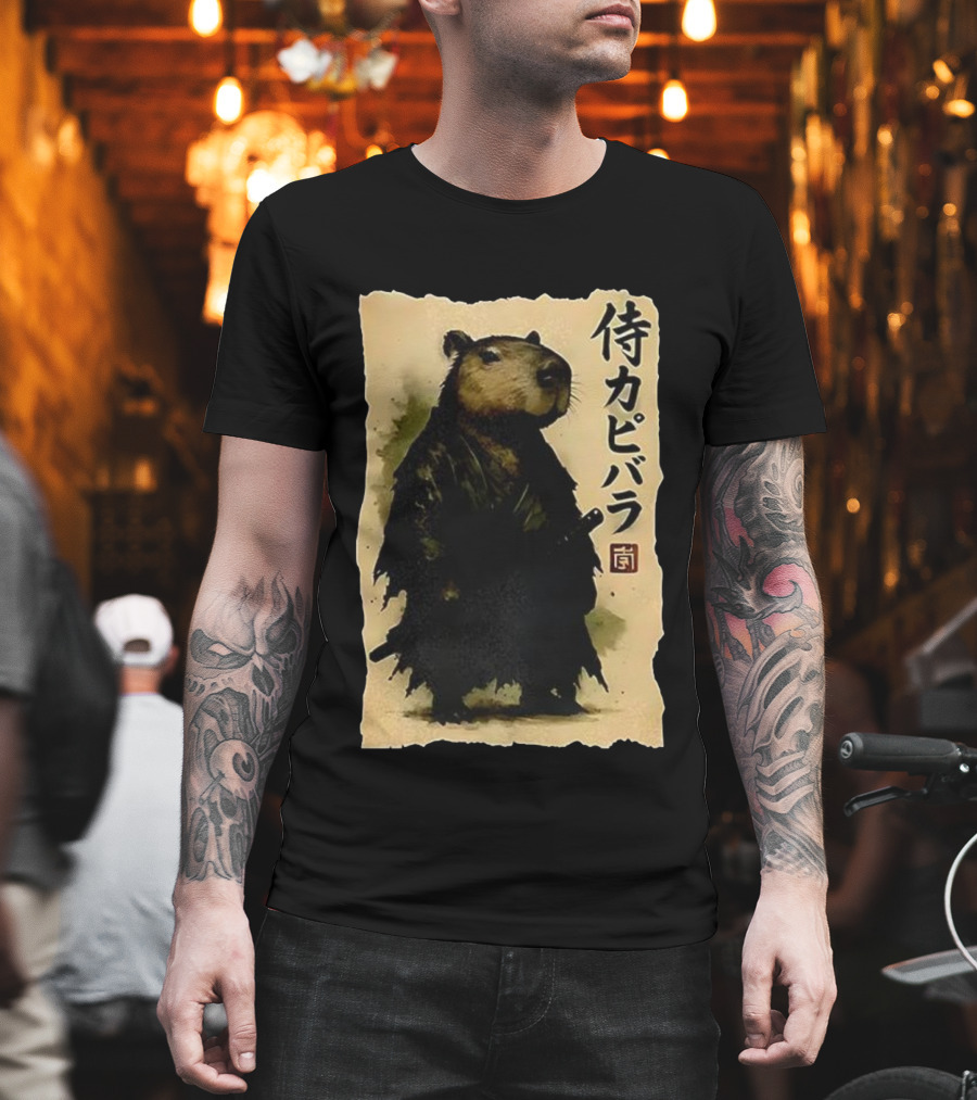 Capybara Samurai 侍カピバラ Japanese Theme T-Shirt