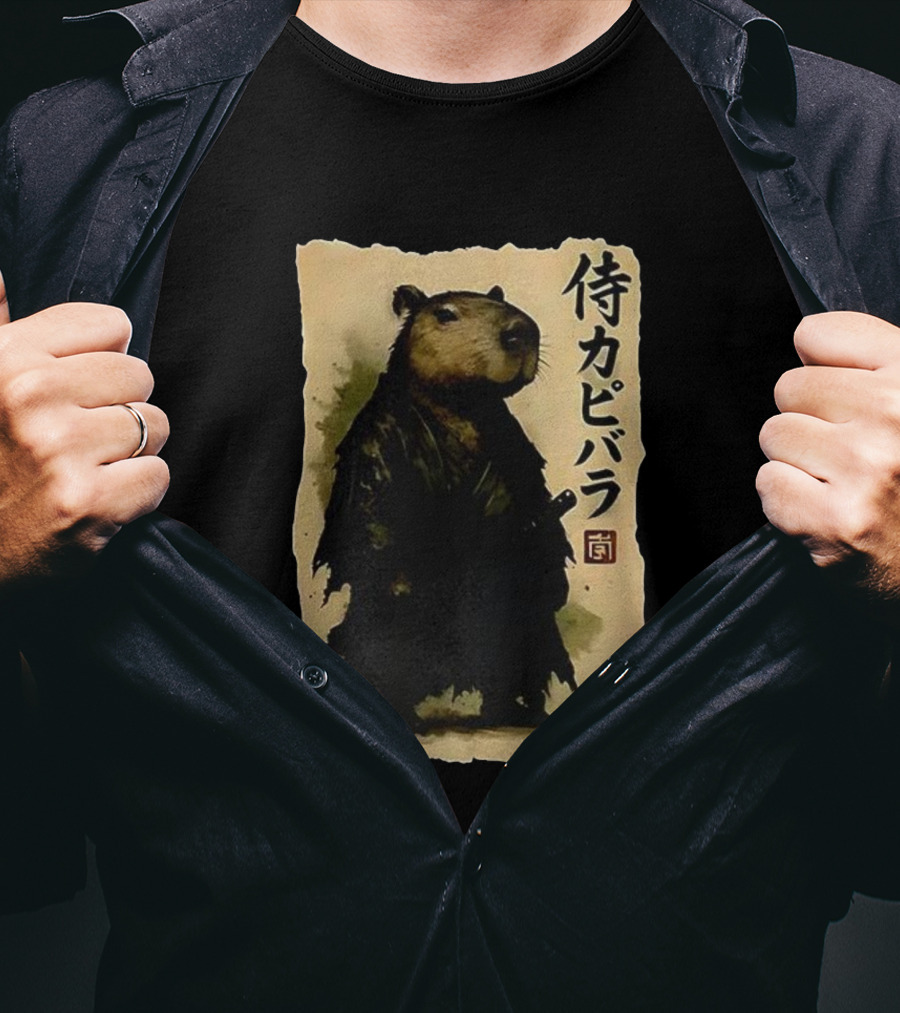 Capybara Samurai 侍カピバラ Japanese Theme T-Shirt