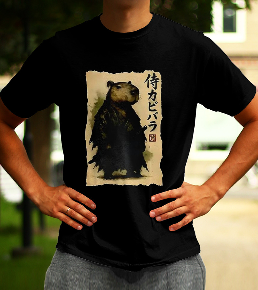 Capybara Samurai 侍カピバラ Japanese Theme T-Shirt