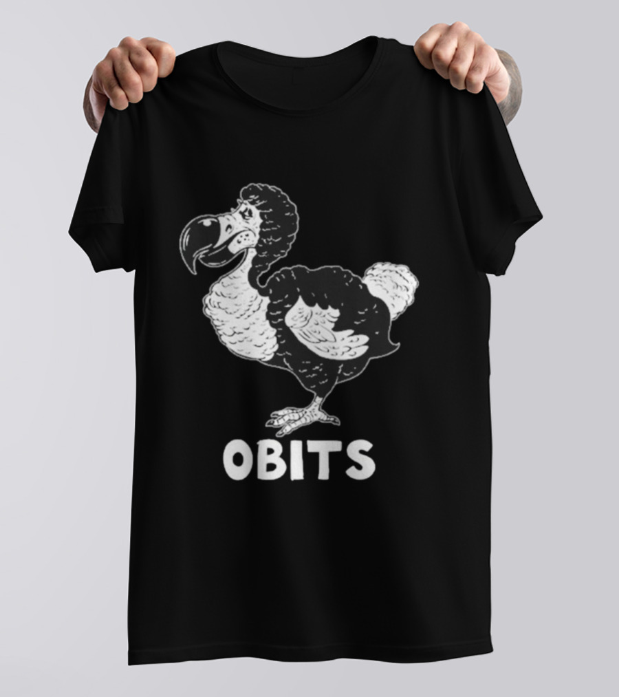 OBITS Dodo Bird Black And White Cartoon T-Shirt