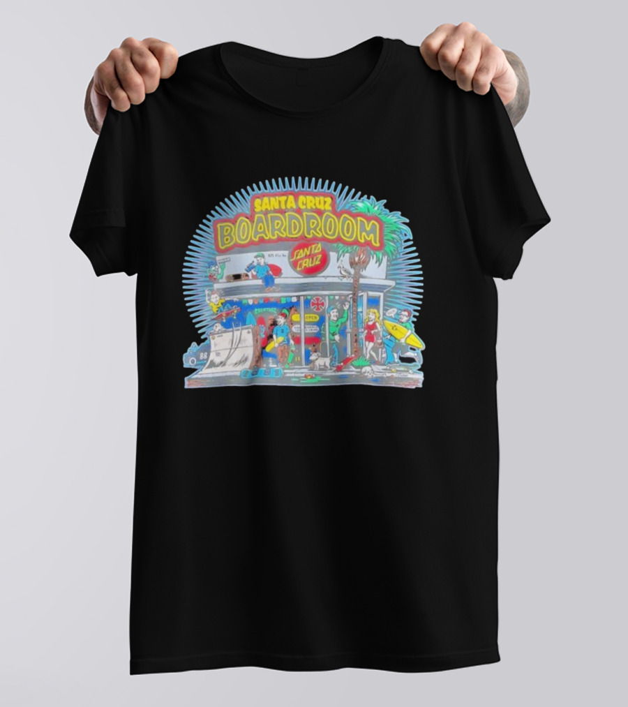 Santa Cruz Boardroom Vintage Skateboarding And Surfing Scene T-Shirt