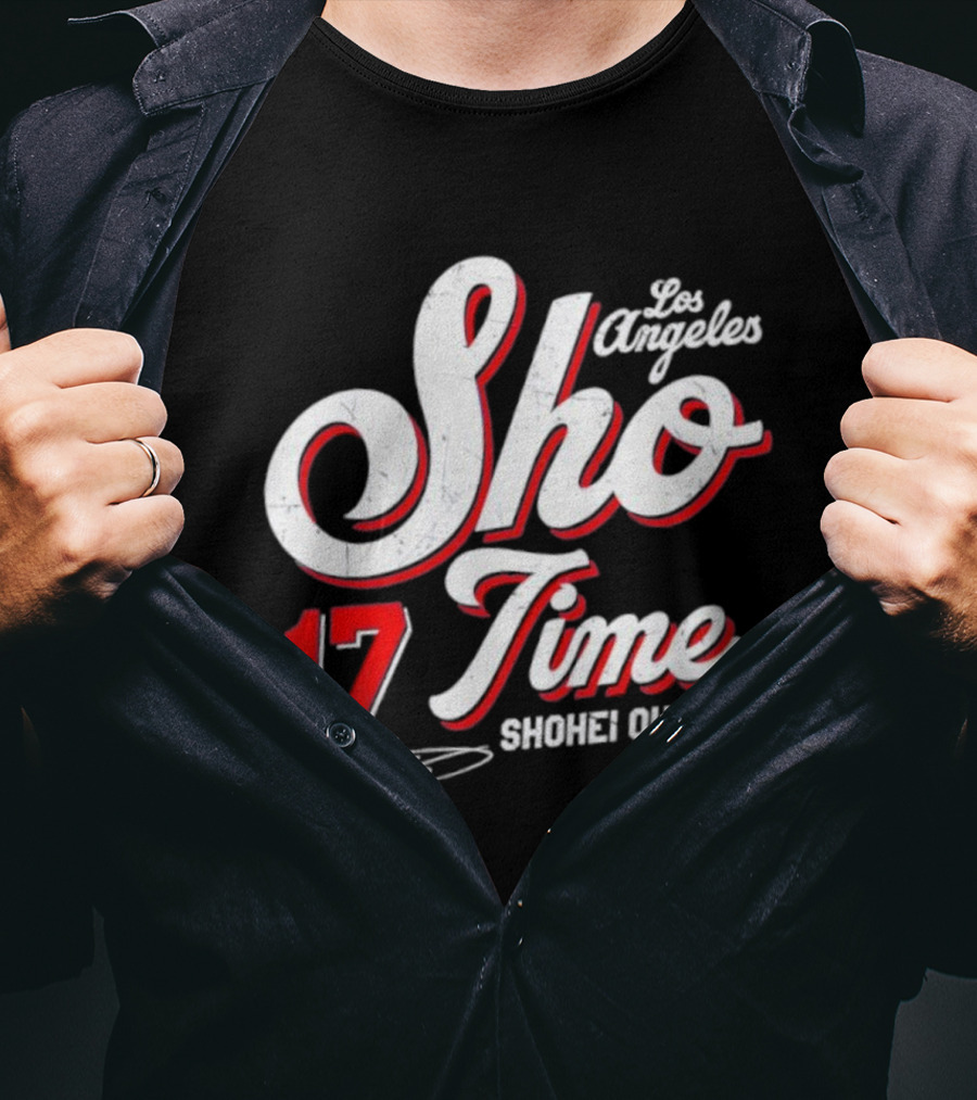 Los Angeles Sho Time 17 Shohei Ohtani Signature T-Shirt
