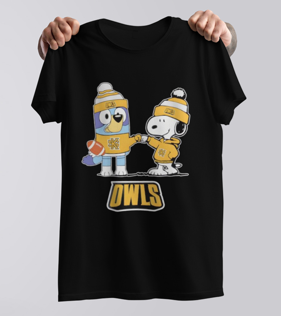 Snoopy Bluey Owls Football Collaboration With SK Logo T-Shirt