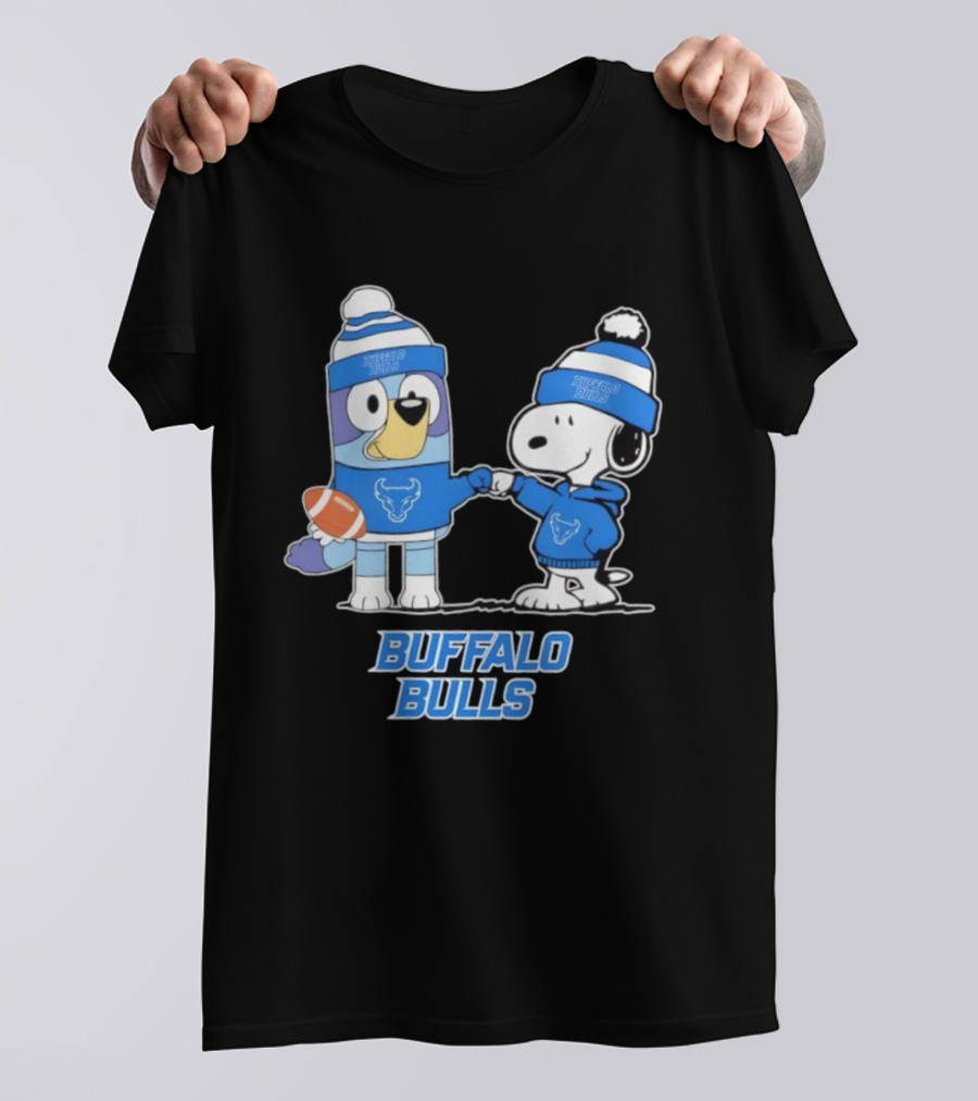Snoopy Bluey Buffalo Bulls Football Collaboration T-Shirt