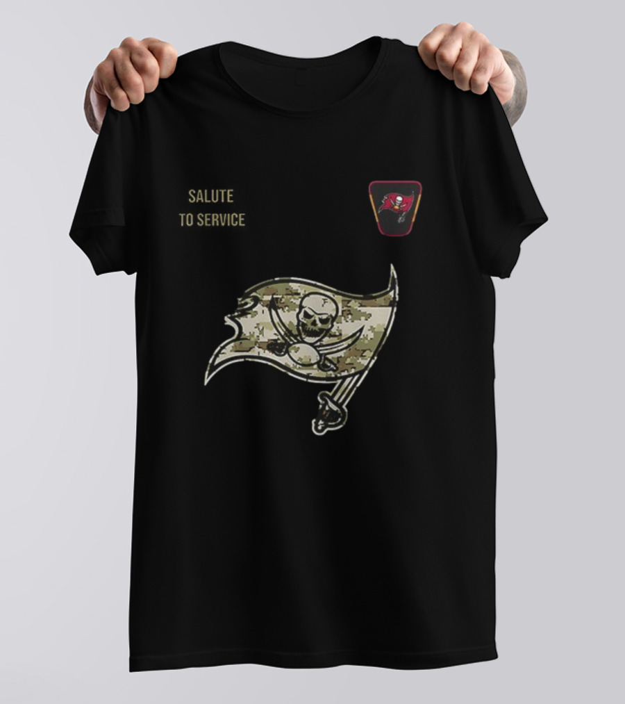 Tampa Bay Buccaneers Salute To Service 2025 Camouflage Flag T-Shirt