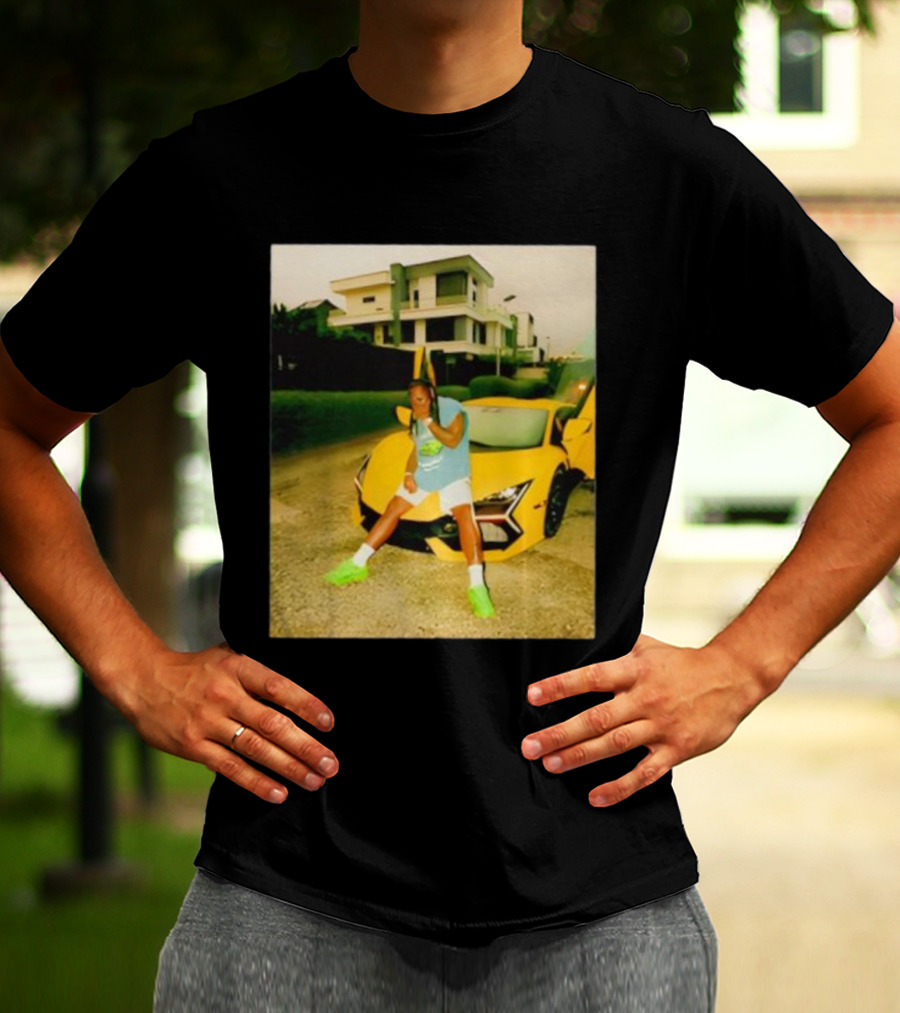 Thatojoboy Burna Boy Armless Style Yellow Sports Car Scene T-Shirt