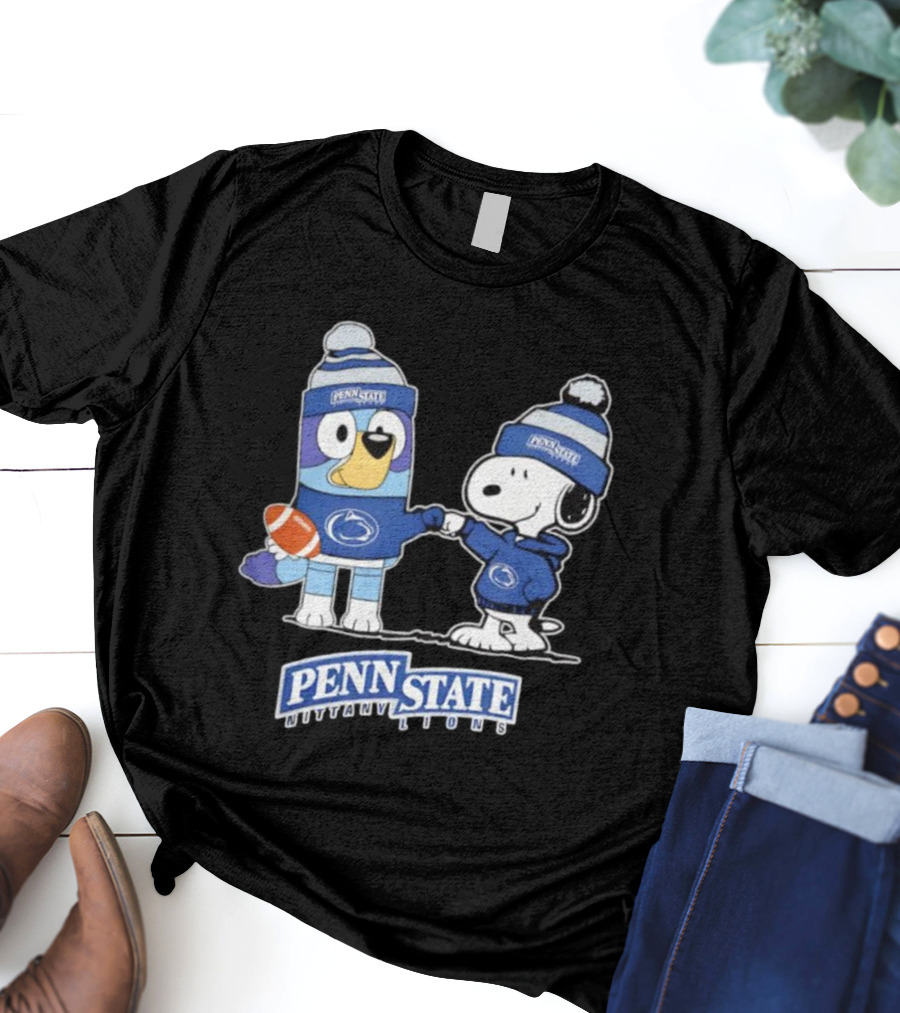 Snoopy Bluey Penn State Nittany Lions Football Collaboration T-Shirt