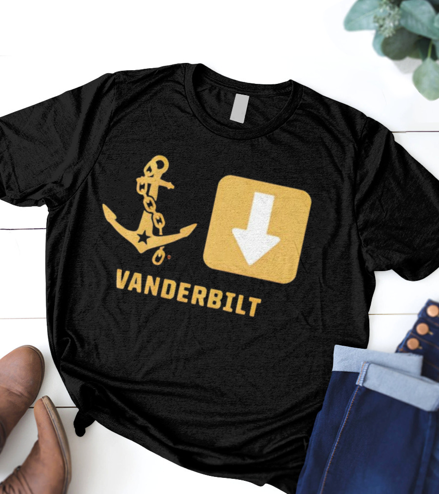 Vanderbilt Commodores Anchor Down Symbols Football Logo T-Shirt