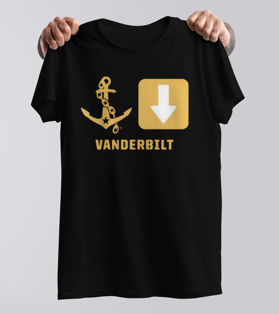 Vanderbilt Commodores Anchor Down Symbols Football Logo T-Shirt
