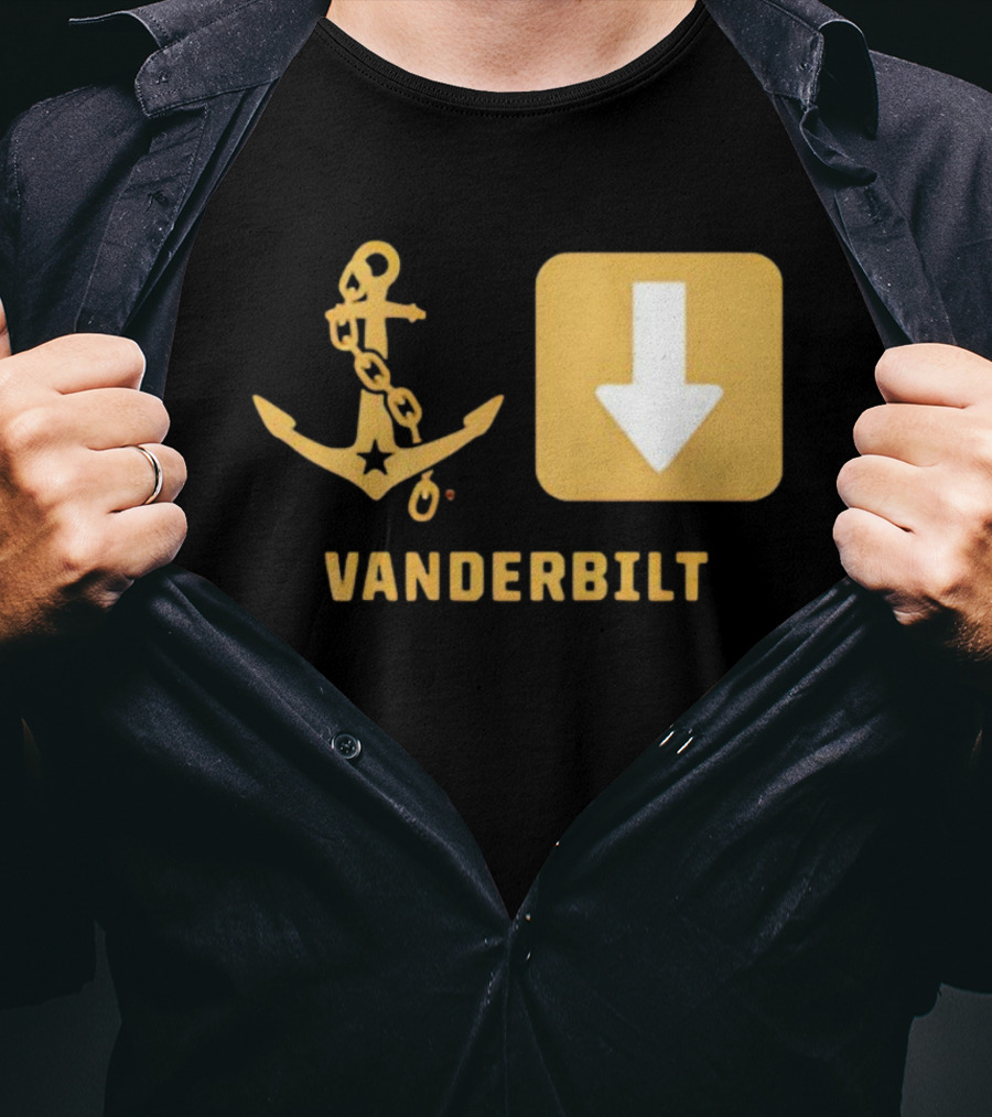 Vanderbilt Commodores Anchor Down Symbols Football Logo T-Shirt