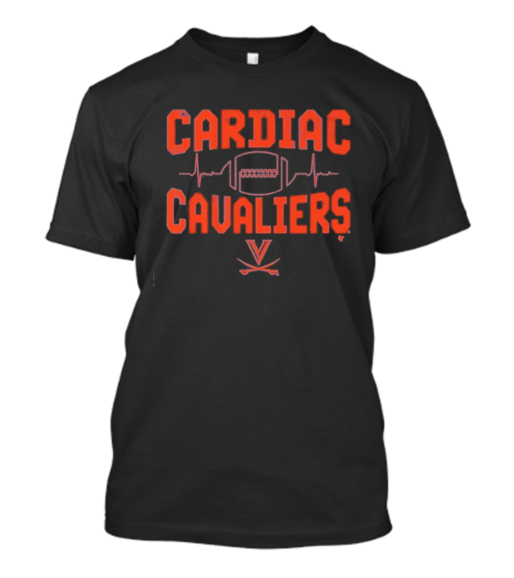 Cardiac Cavaliers Virginia Football Heartbeat Logo T-Shirt
