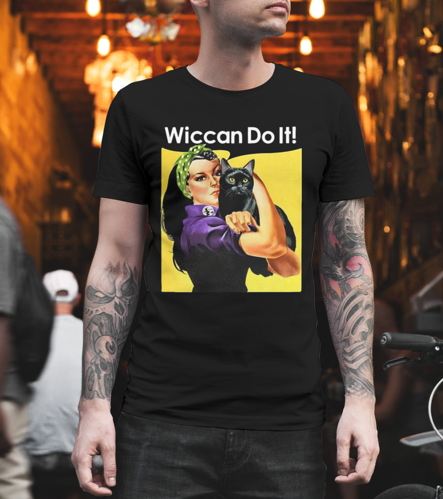 Wiccan Do It Rosie The Riveter Black Cat Magic Empowerment T-Shirt