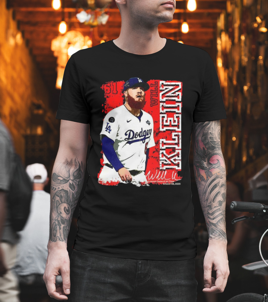 Will Klein Los Angeles Dodgers Number 61 Greatest Game Of All Time 2025 Signature T-Shirt