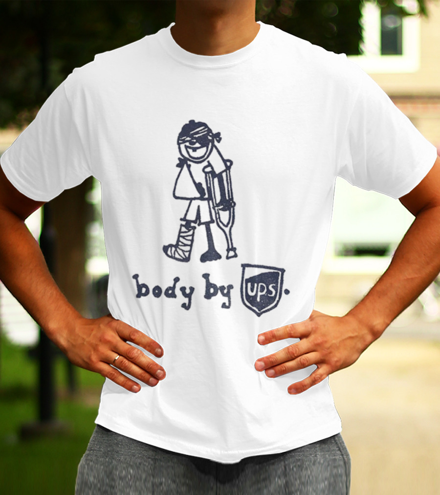 Body By UPS Crutches Cast Drawing T-Shirt
