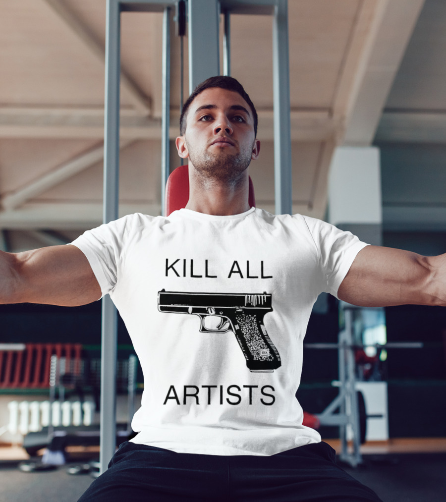 Kill All Artists Gun Graphic T-Shirt