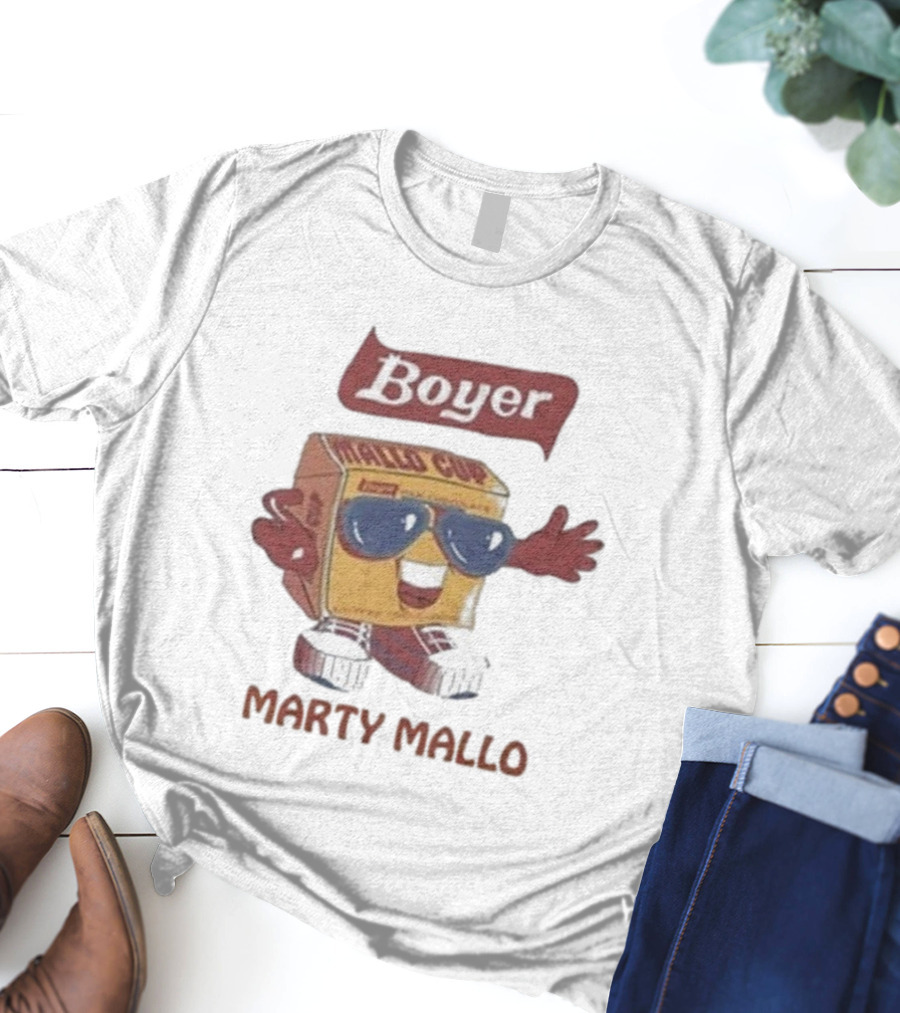 Boyer Mallo Cup Marty Mallo Character With Sunglasses T-Shirt