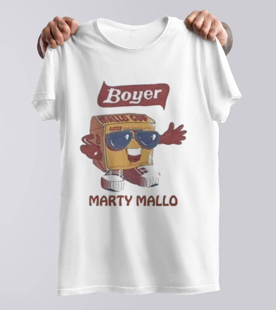 Boyer Mallo Cup Marty Mallo Character With Sunglasses T-Shirt