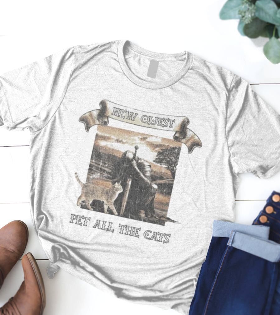 New Quest Pet All The Cats Knight Medieval Adventure T-Shirt