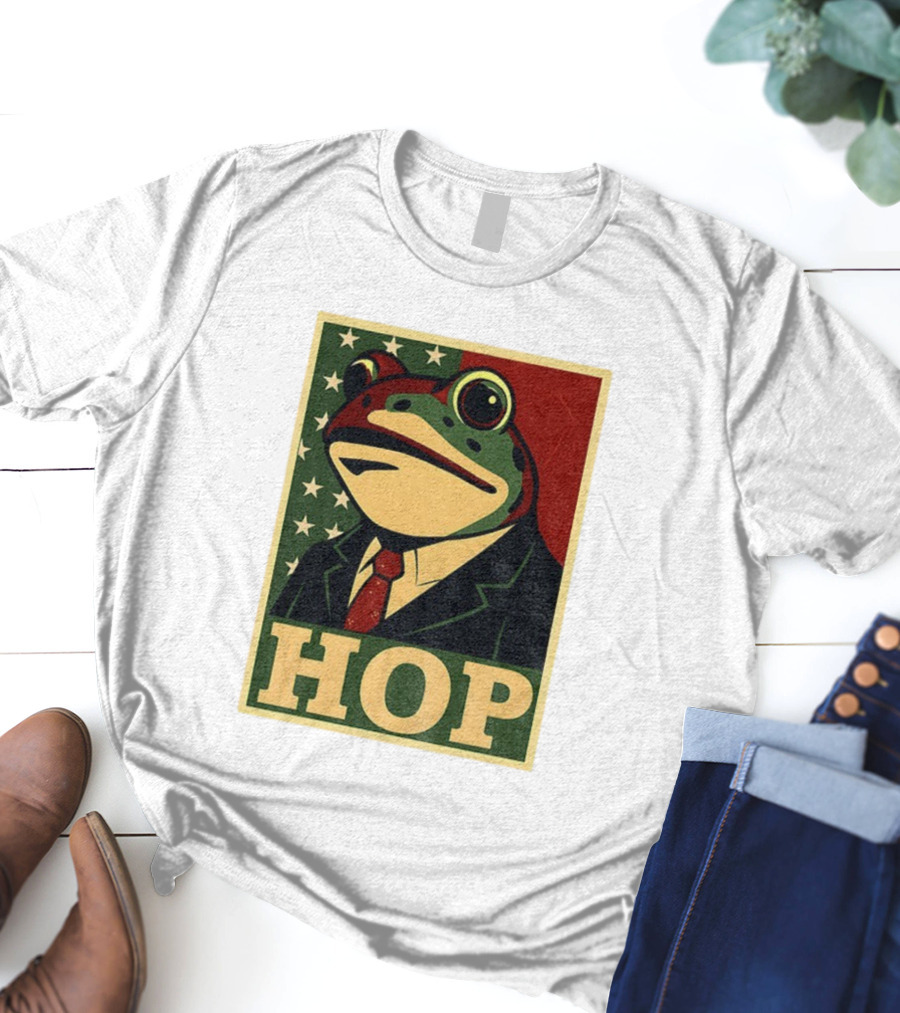 Frog HOP Portland Protest Anti ICE Anti Fascism American Flag T-Shirt
