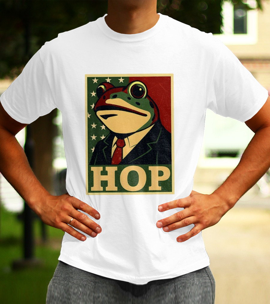 Frog HOP Portland Protest Anti ICE Anti Fascism American Flag T-Shirt