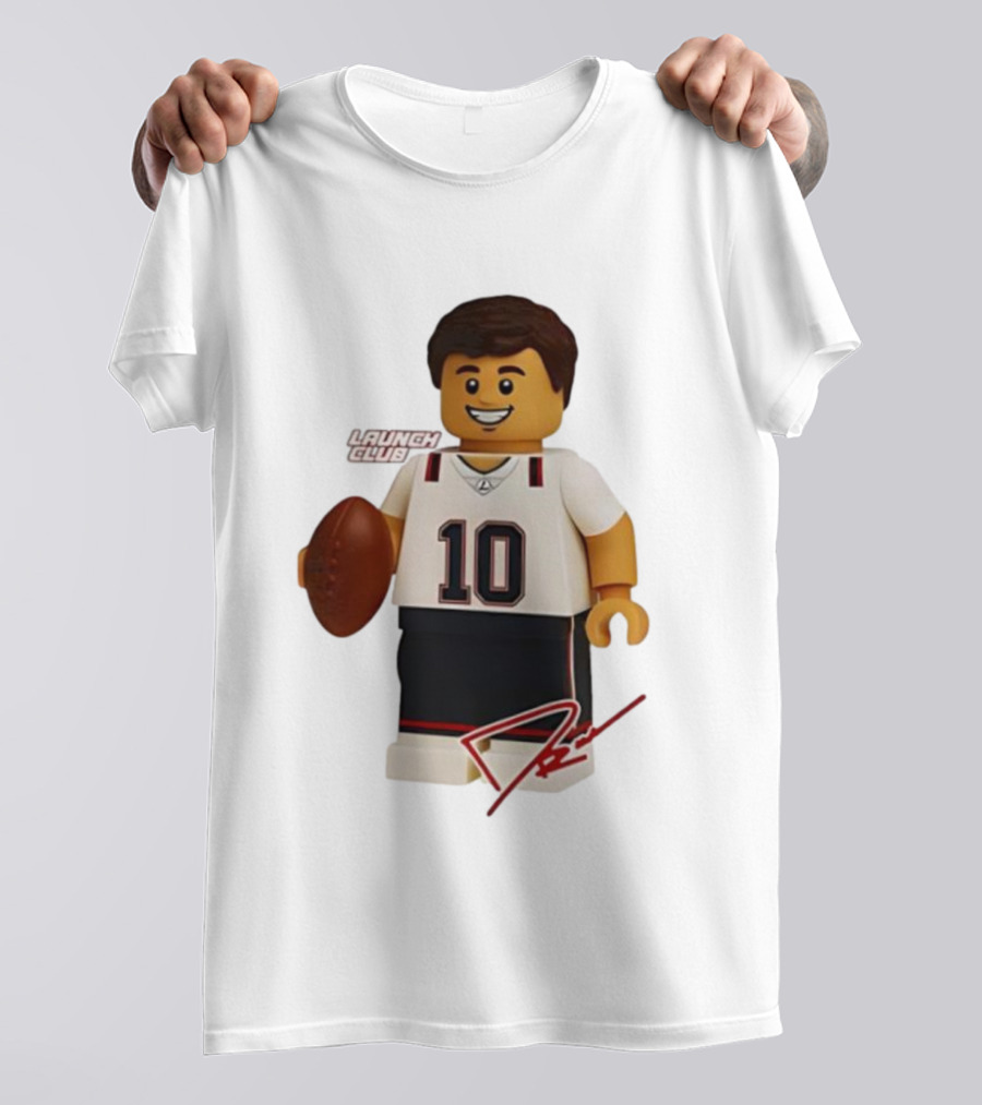 Tom Brady New England Patriots Lego Minifigure 10 Launch Club Signature T-Shirt