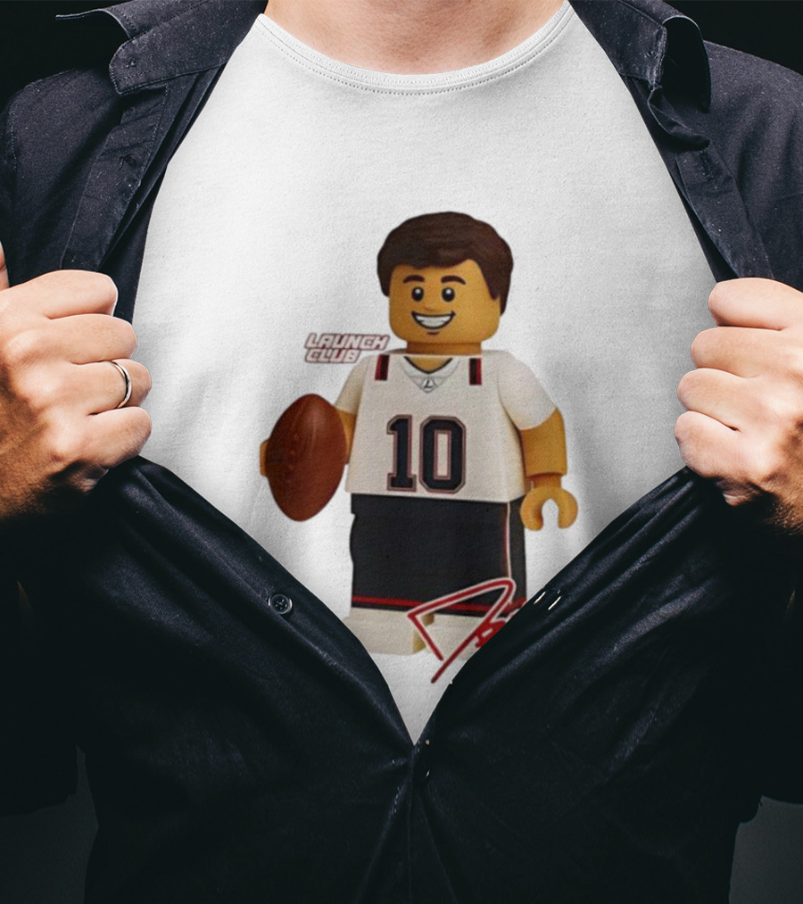 Tom Brady New England Patriots Lego Minifigure 10 Launch Club Signature T-Shirt