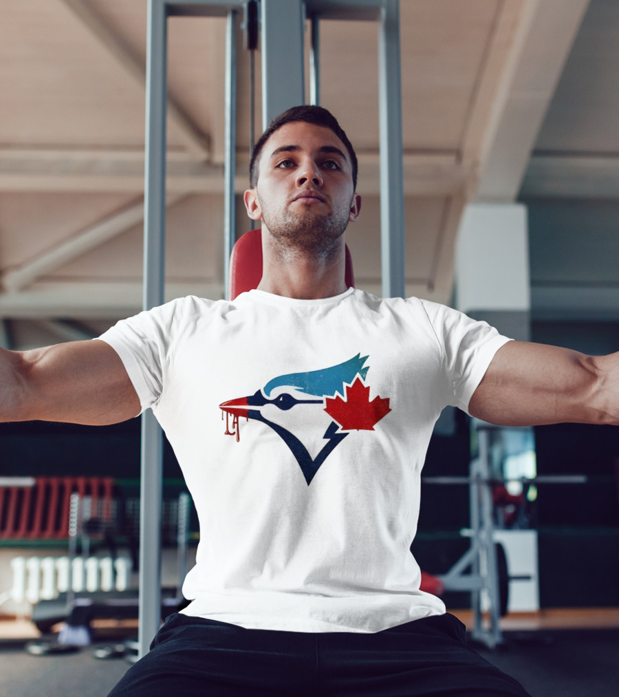 Toronto Blue Jays Dripping Maple Leaf Bird Emblem T-Shirt
