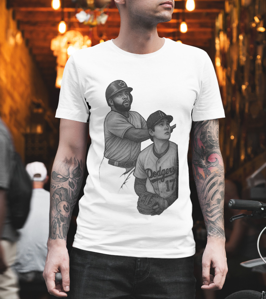 Vladdy Guerrero Jr. Shohei Ohtani Dodgers World Series Baseball Moment T-Shirt