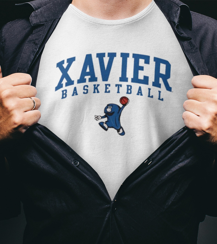 Xavier Basketball Blue Blob Mascot Enthusiast's Choice T-Shirt