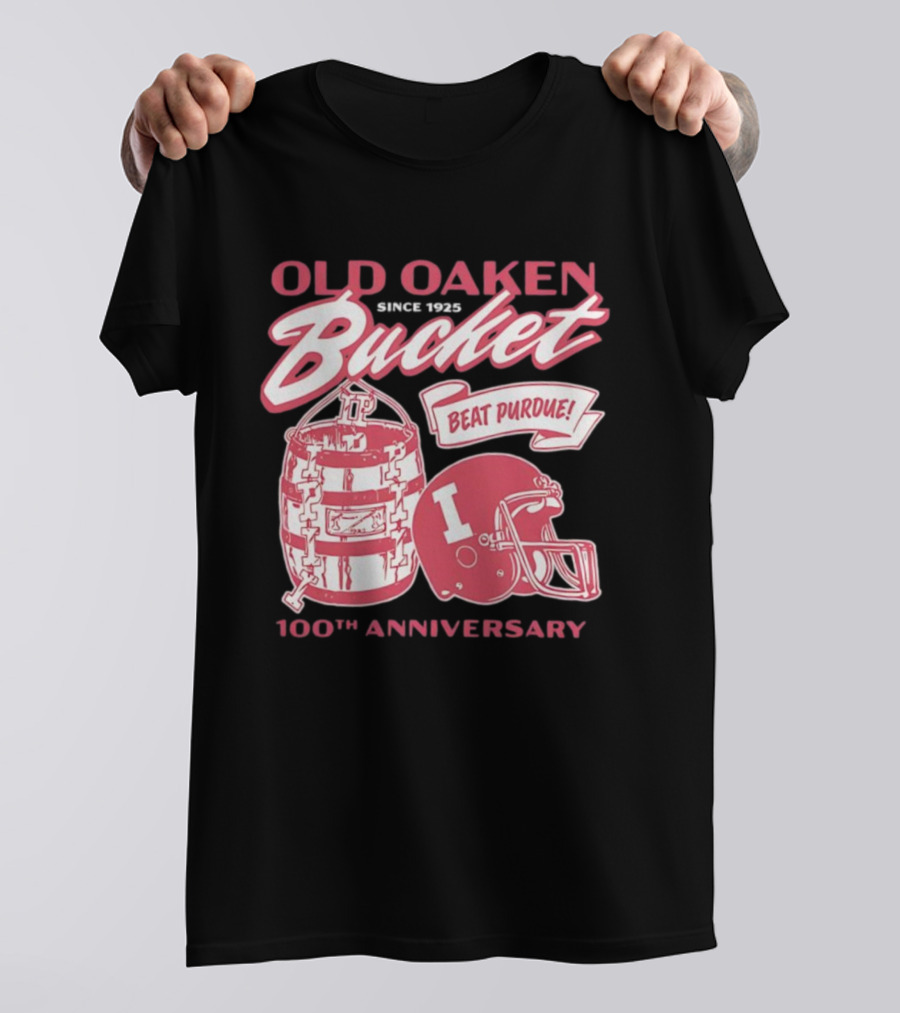 Old Oaken Bucket Indiana Hoosiers 100th Anniversary Beat Purdue Helmet T-Shirt
