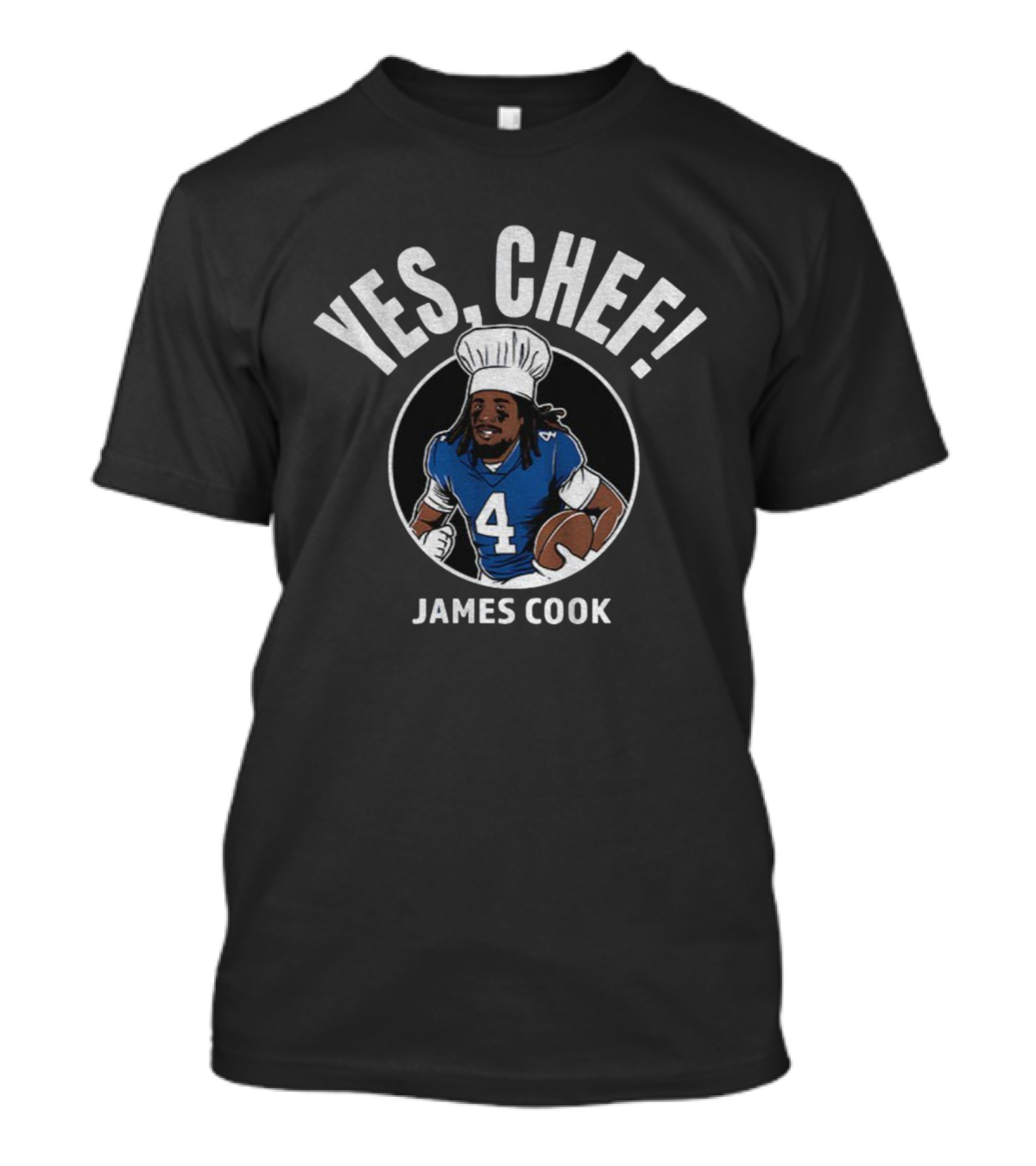 James Cook Yes Chef Cartoon Buffalo Bills NFL Football 2025 Game Day T-Shirt
