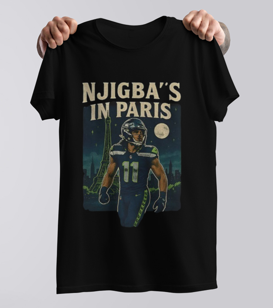 Njigba's In Paris Seattle Seahawks NFL Football Vintage 2025 T-Shirt