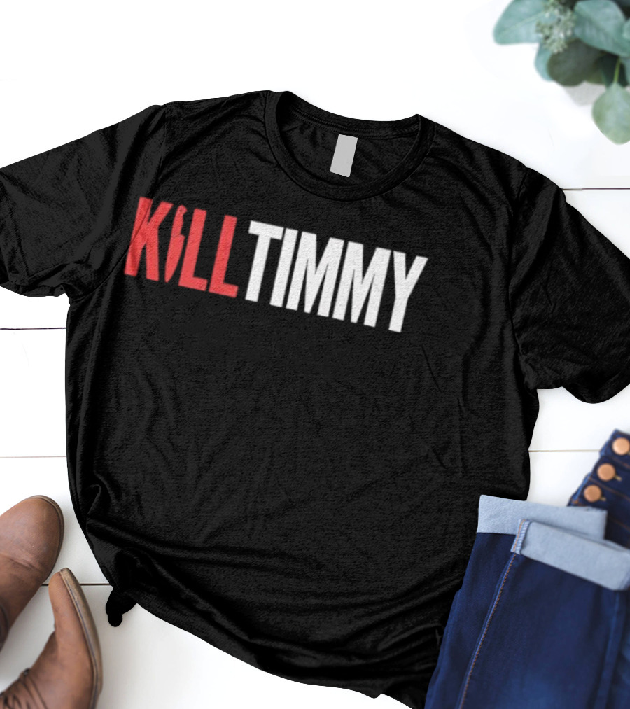 KILL TIMMY Knife Lettering Red White Contrast T-Shirt